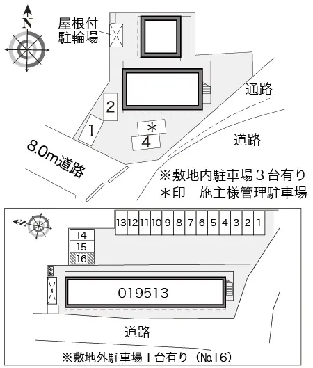 ★手数料０円★行田市桜町２丁目 月極駐車場